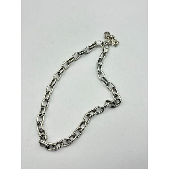 Brighton Silver-Tone Link Chain Necklace With Heart Clasp & Adjustable Extender - Picture 2 of 5